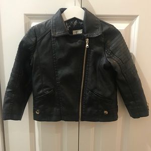 Toddler Black faux leather jacket
